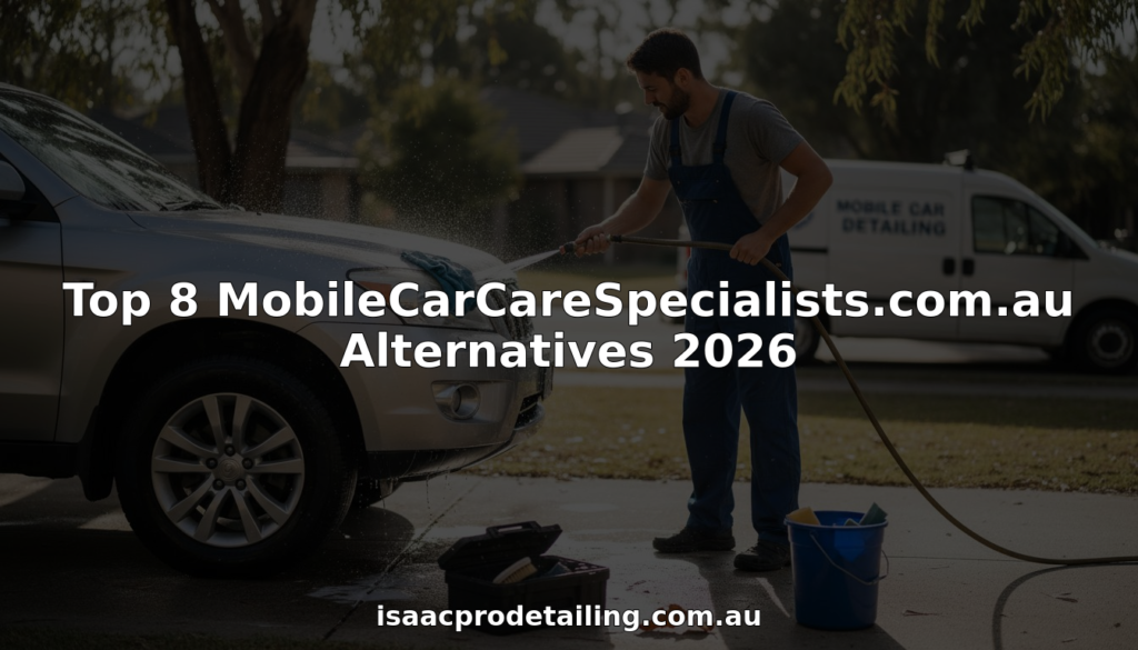 Mobile car detailer cleaning SUV in driveway