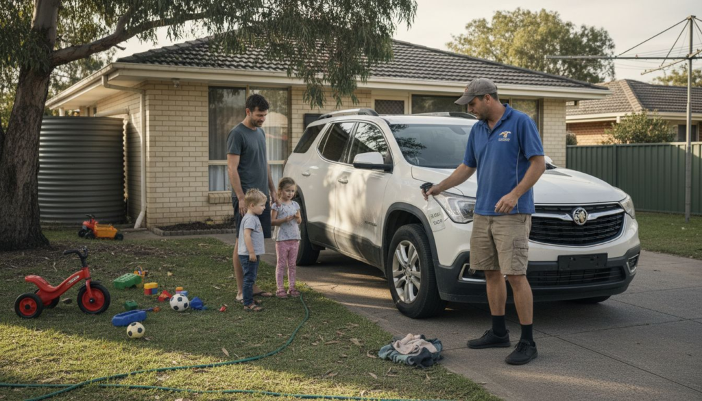 Family SUV cleaned by mobile eco detailer