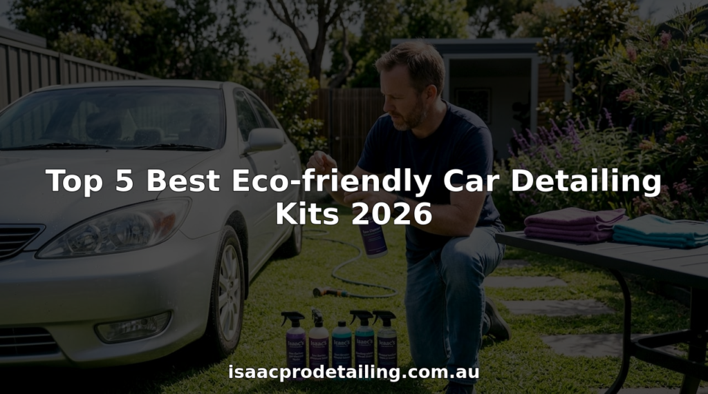 Man using eco-friendly car detailing kit