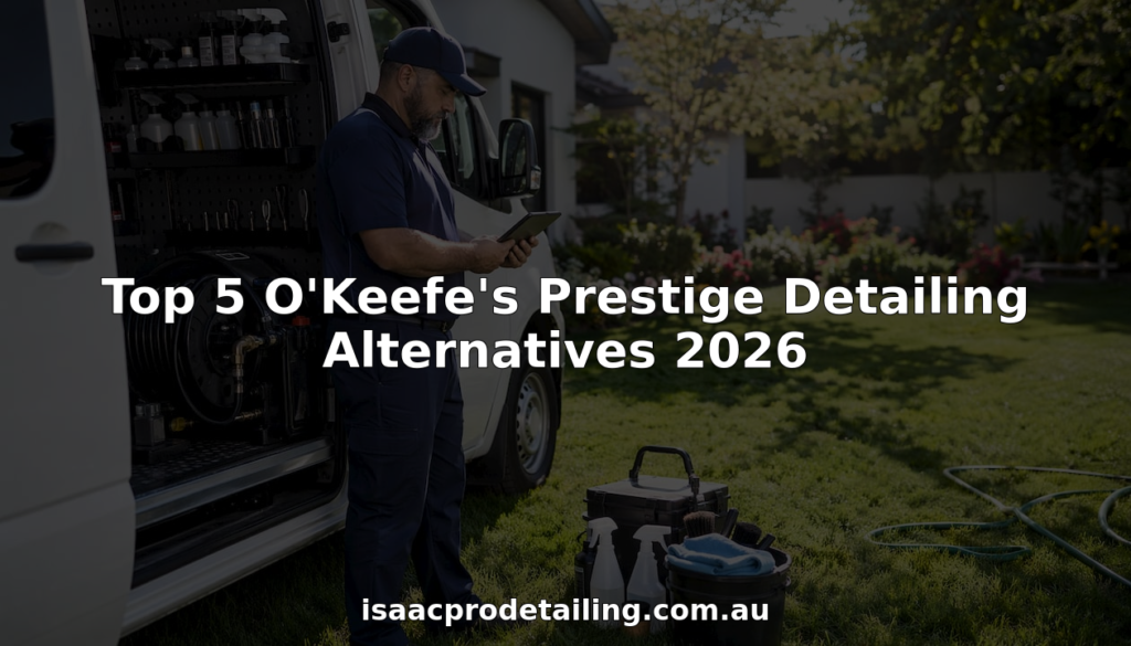 Car detailing technician preparing equipment
